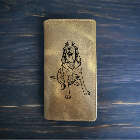 Bloodhound Rodeo Wallet Cowboy Western Buffalo Leather Premium Animal Dog NEW