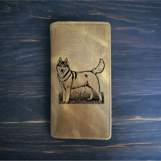 Husky Rodeo Wallet Cowboy Western Buffalo Leather Premium Dog Animal Gift NEW