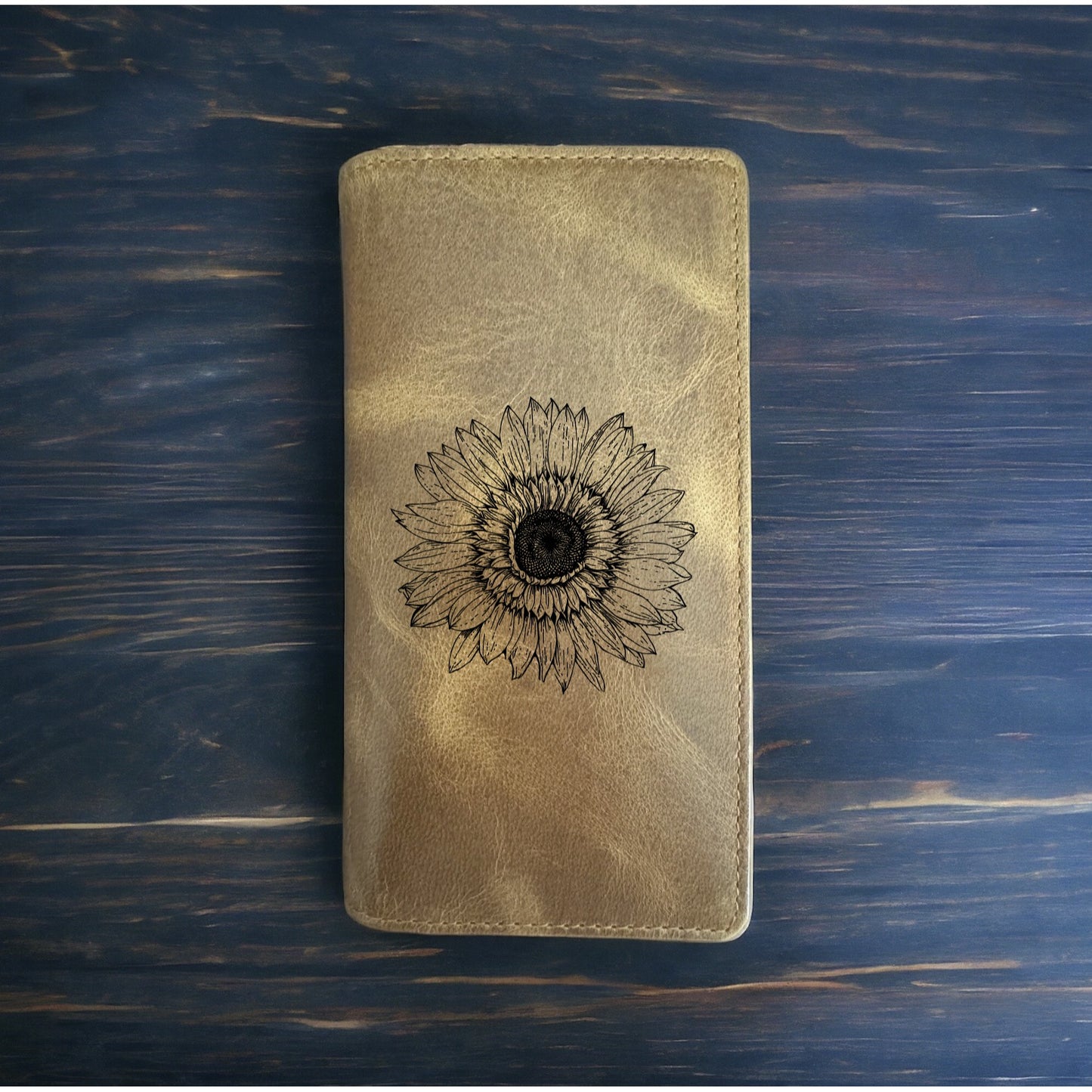 Sunflower Rodeo Wallet Cowboy Western Buffalo Leather Premium Plant Gift NEW