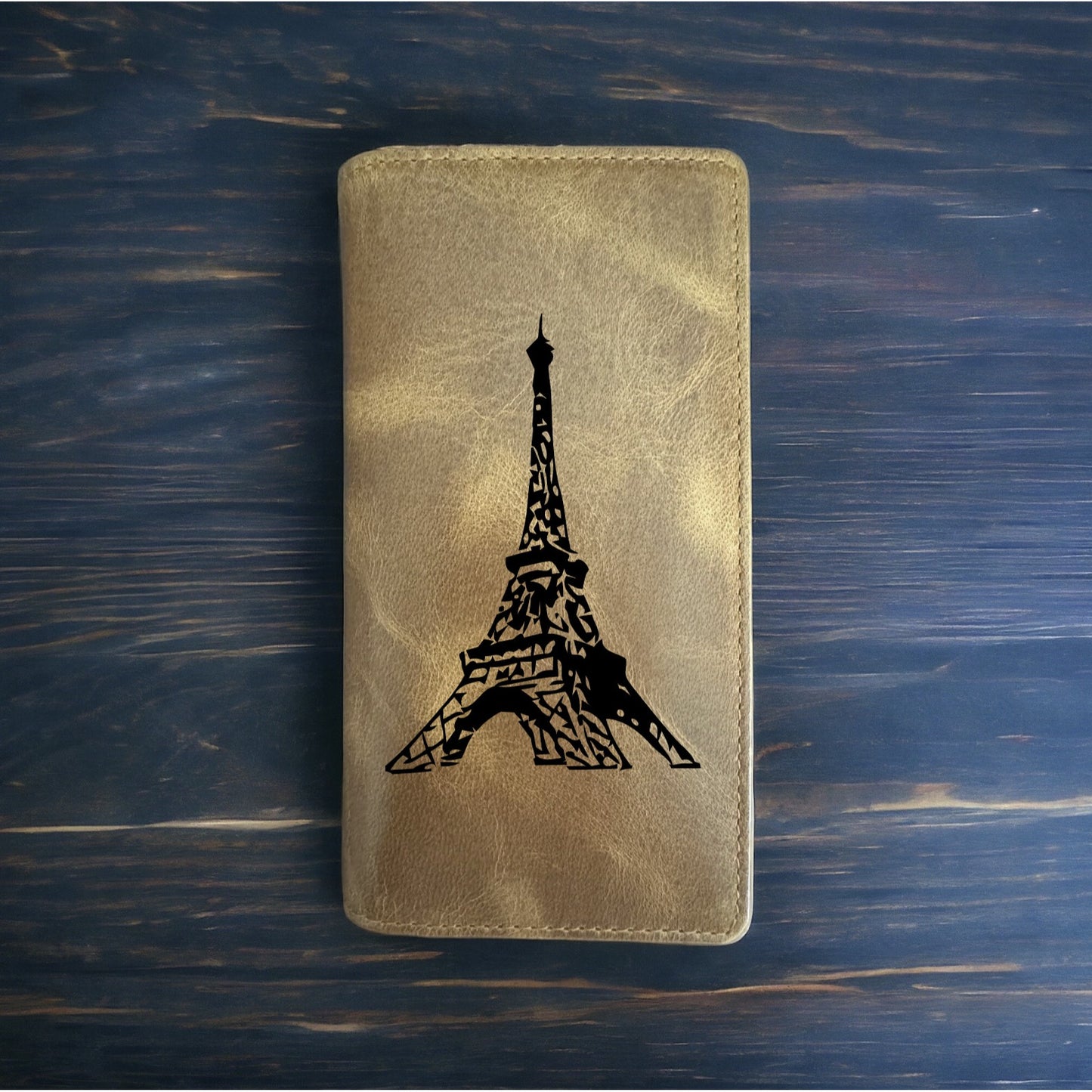 Eiffel Tower Rodeo Wallet Cowboy Western Buffalo Leather Premium France NEW