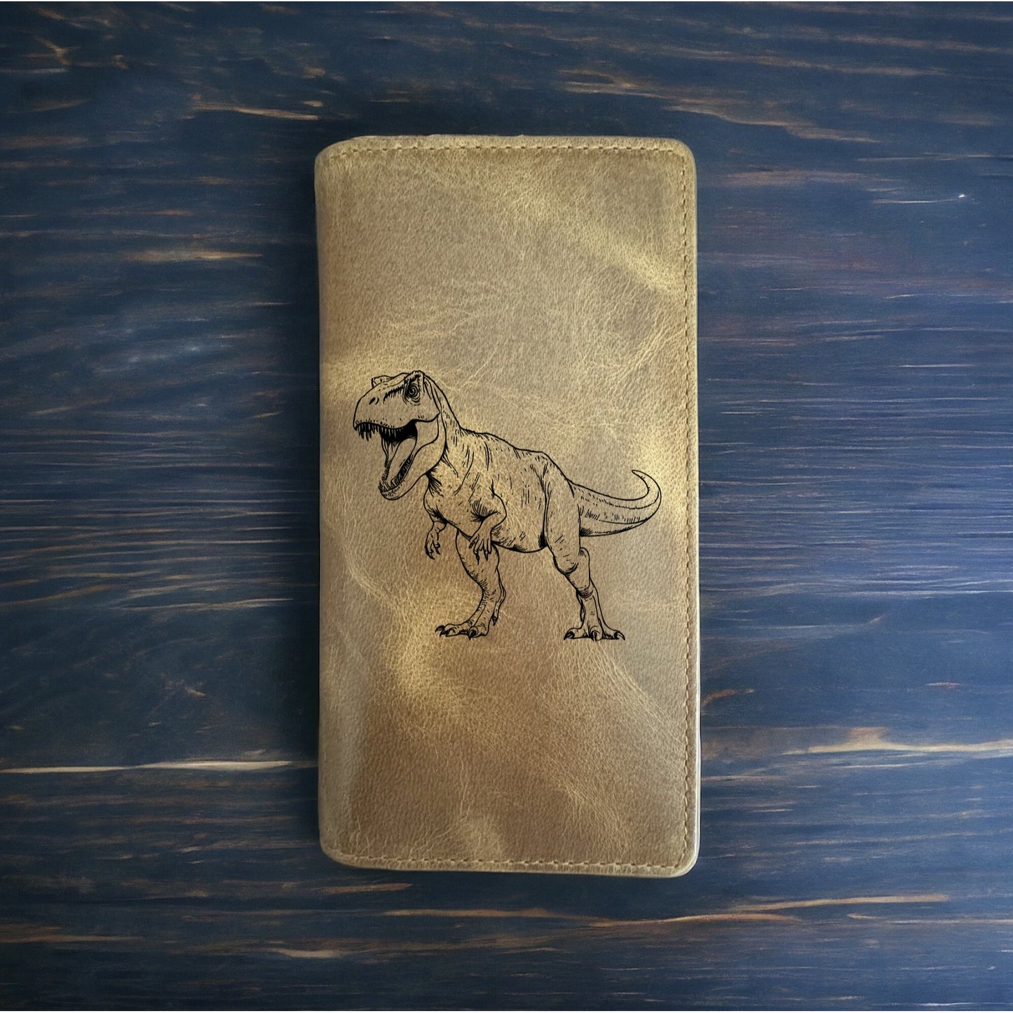 T-Rex Rodeo Wallet Cowboy Western Buffalo Leather Premium Dinosaur Animal NEW