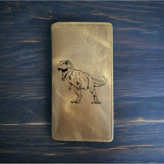 T-Rex Rodeo Wallet Cowboy Western Buffalo Leather Premium Dinosaur Animal NEW