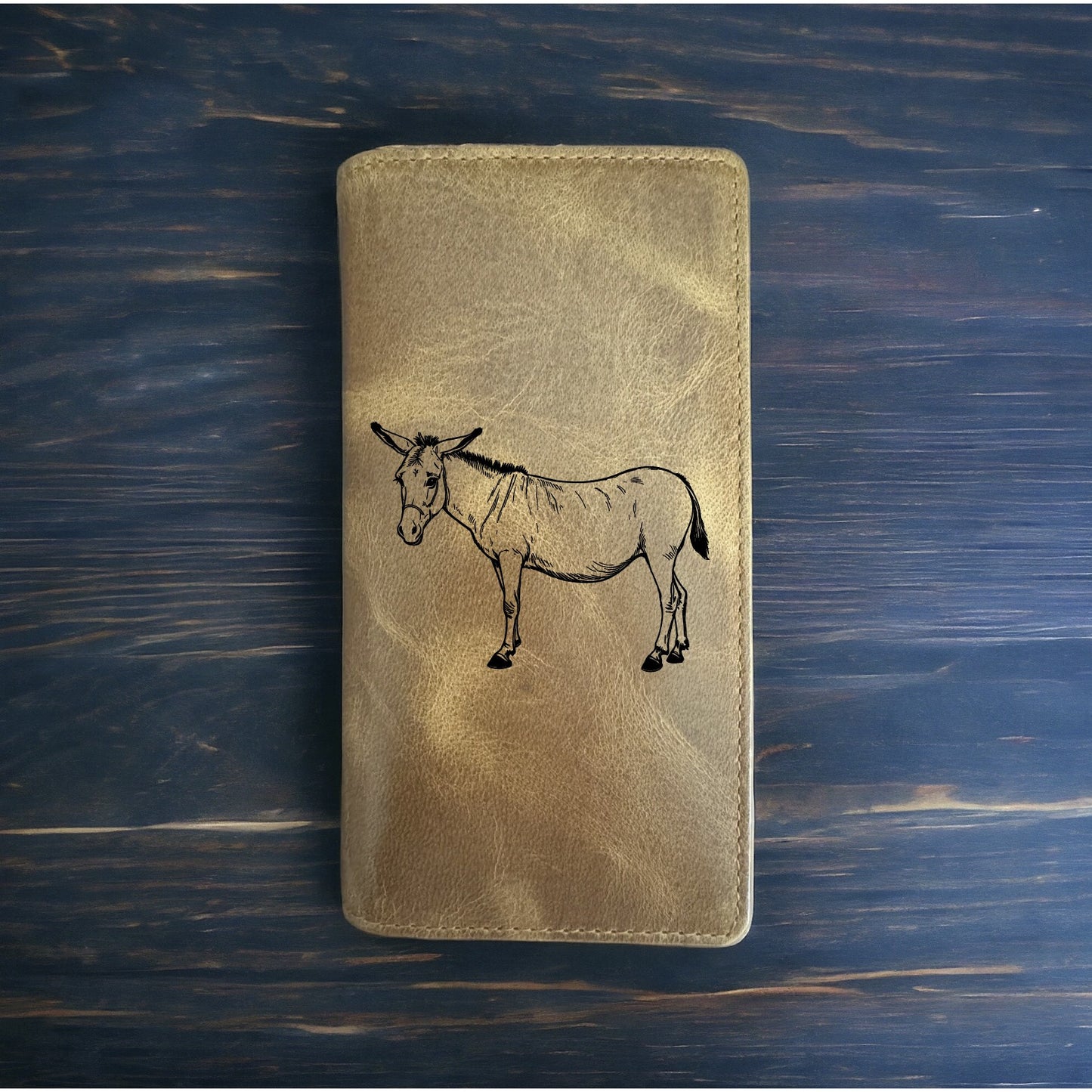 Donkey Rodeo Wallet Cowboy Western Buffalo Leather Premium Animal Farm Gift NEW