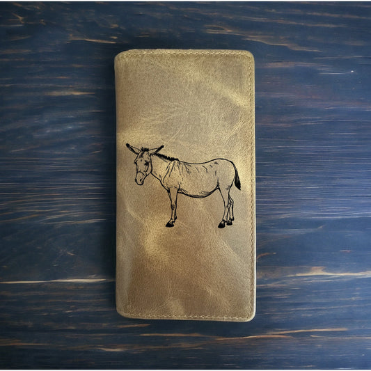 Donkey Rodeo Wallet Cowboy Western Buffalo Leather Premium Animal Farm Gift NEW