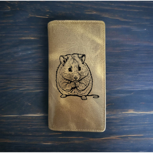 Hamster Rodeo Wallet Cowboy Western Buffalo Leather Premium Animal Gift Pet NEW