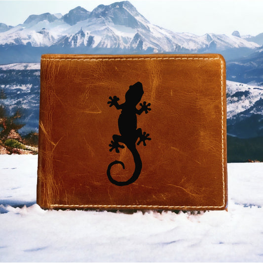 Lizard Leather Wallet Bifold Premium Quality Buffalo Gecko Animal Tropical NEW