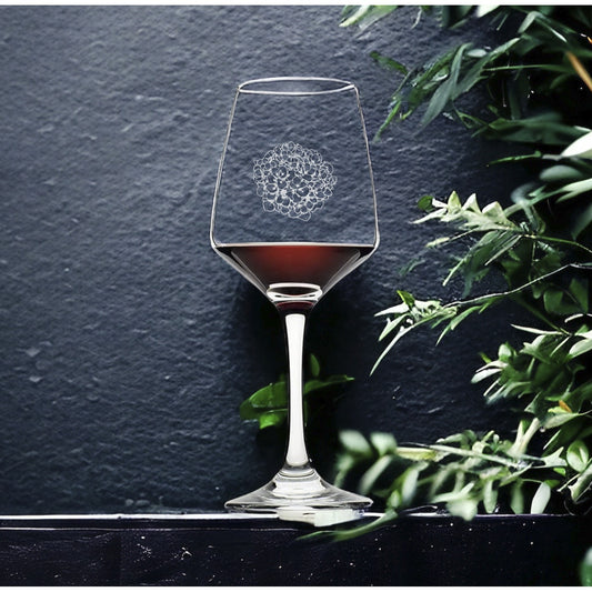 Hydrangea Wine Glasses x4 Premium 12 Oz Personalize Flower Floral Gift NEW