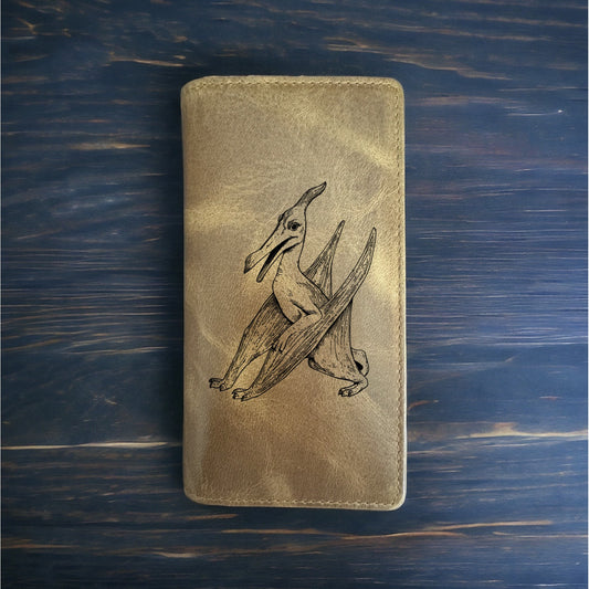 Pterodactyl Rodeo Wallet Cowboy Western Buffalo Leather Premium Dinosaur NEW