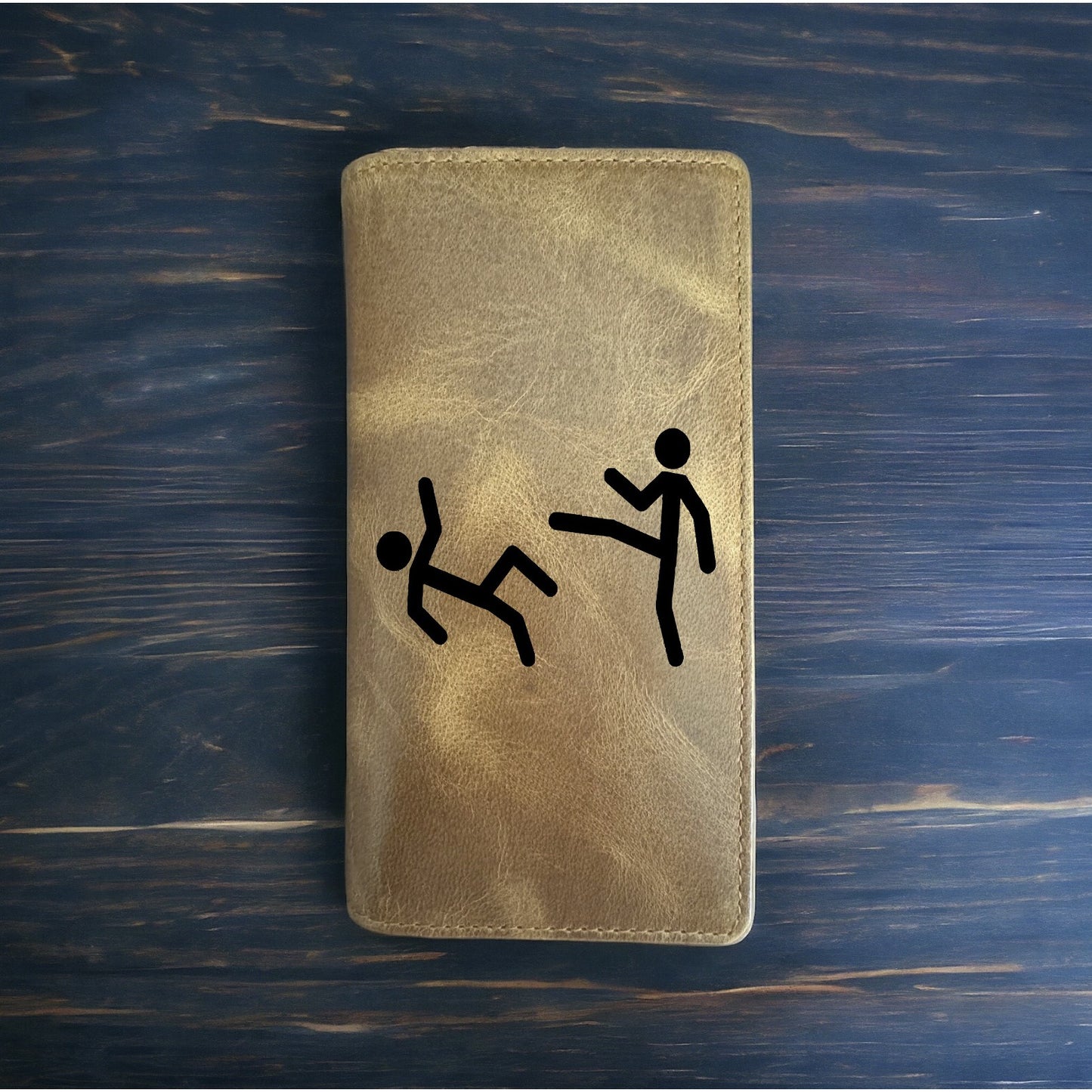 Sparta Kick Rodeo Wallet Cowboy Western Buffalo Leather Premium Funny War NEW