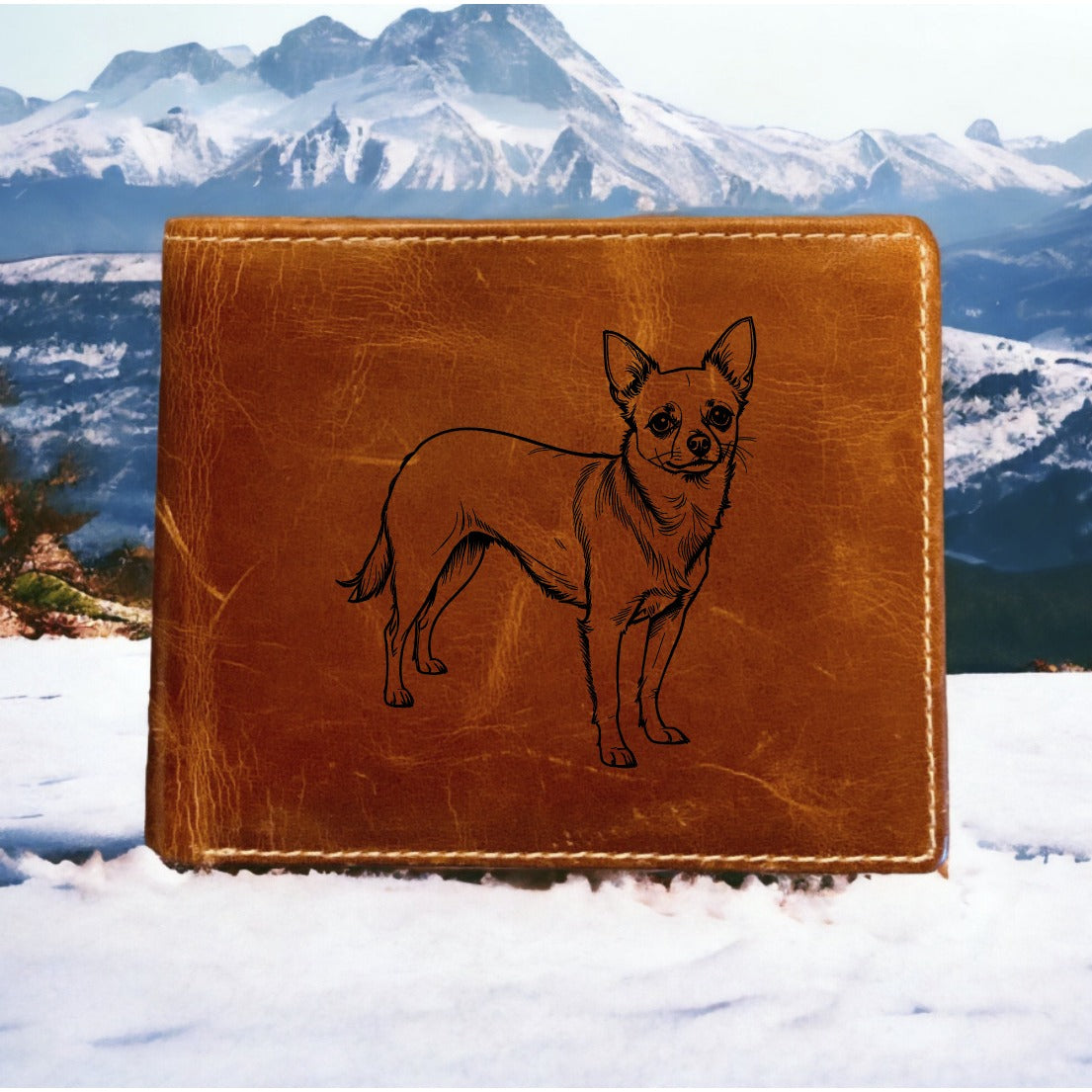 Chihuahua Leather Wallet Bifold Premium Quality Buffalo Dog Pet Animal Gift NEW