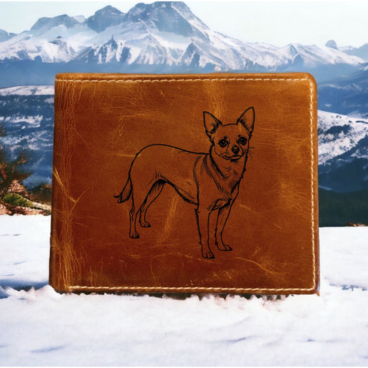Chihuahua Leather Wallet Bifold Premium Quality Buffalo Dog Pet Animal Gift NEW