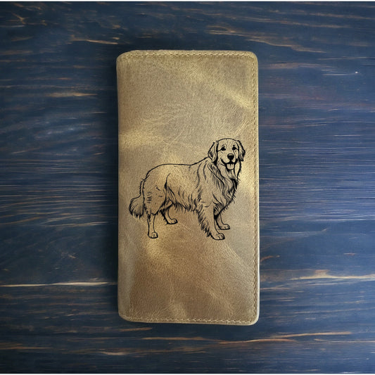 Golden Retriever Rodeo Wallet Cowboy Western Buffalo Leather Premium Dog NEW