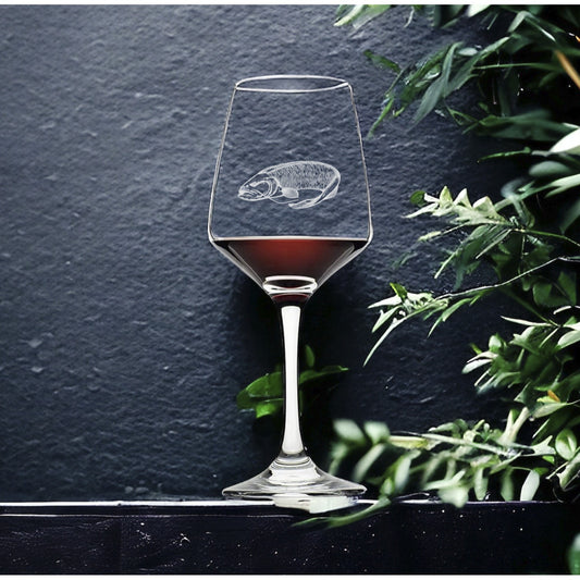 Catfish Wine Glasses x4 Premium 12 Oz Personalize Fish Animal Wildlife Gift NEW