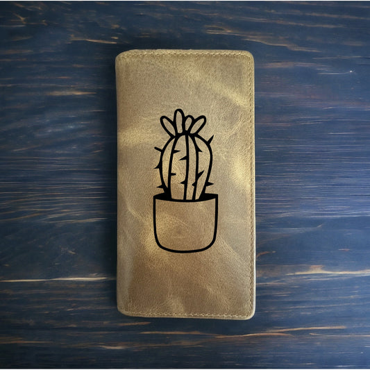 Little Cactus Rodeo Wallet Cowboy Western Buffalo Leather Premium Plant NEW