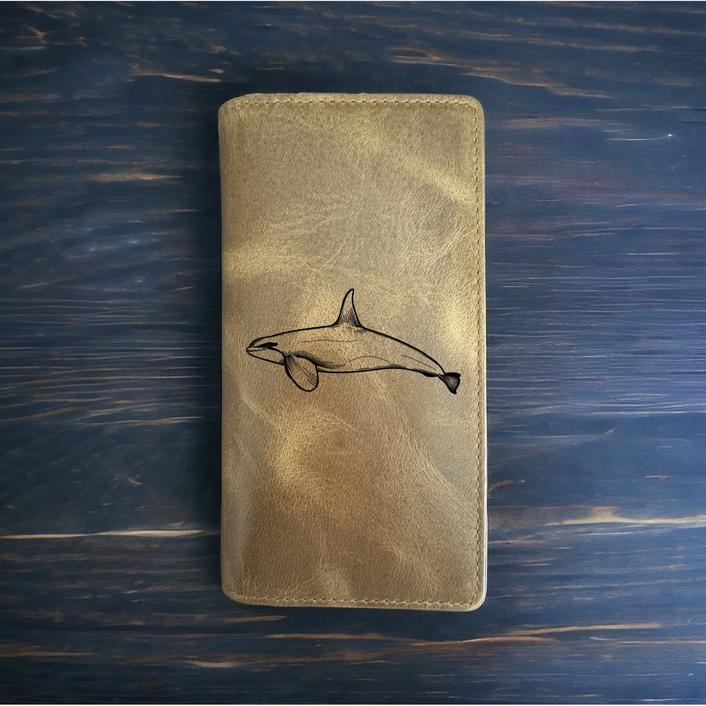 Orca Rodeo Wallet Cowboy Western Buffalo Leather Premium Killer Whale Gift NEW