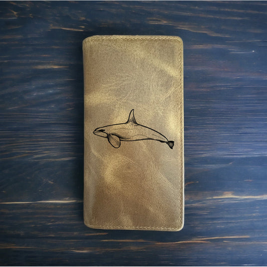 Orca Rodeo Wallet Cowboy Western Buffalo Leather Premium Killer Whale Gift NEW