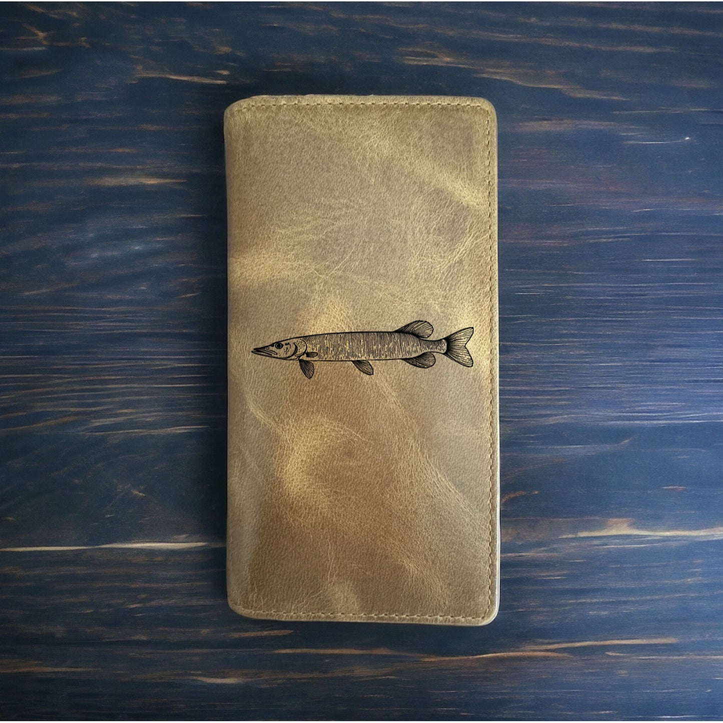 Northern Pike Rodeo Wallet Cowboy Western Buffalo Leather Premium Fish Gift NEW