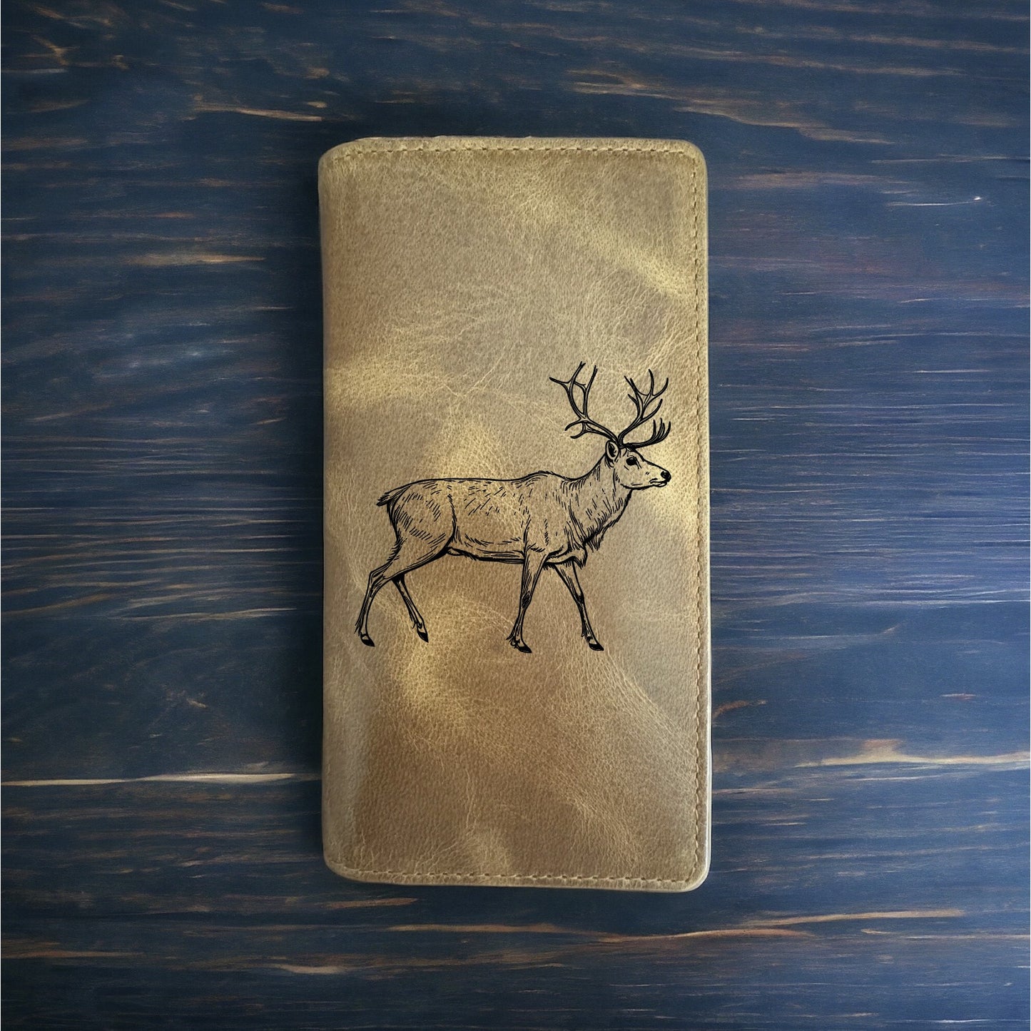 Caribou Rodeo Wallet Cowboy Western Buffalo Leather Premium Animal Outdoor NEW