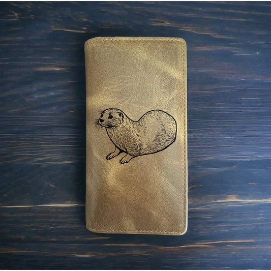 Otter Rodeo Wallet Cowboy Western Buffalo Leather Premium Animal Wild Gift NEW