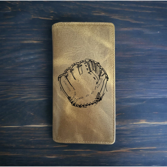 Baseball Glove Rodeo Wallet Cowboy Western Buffalo Leather Premium Sports NEW