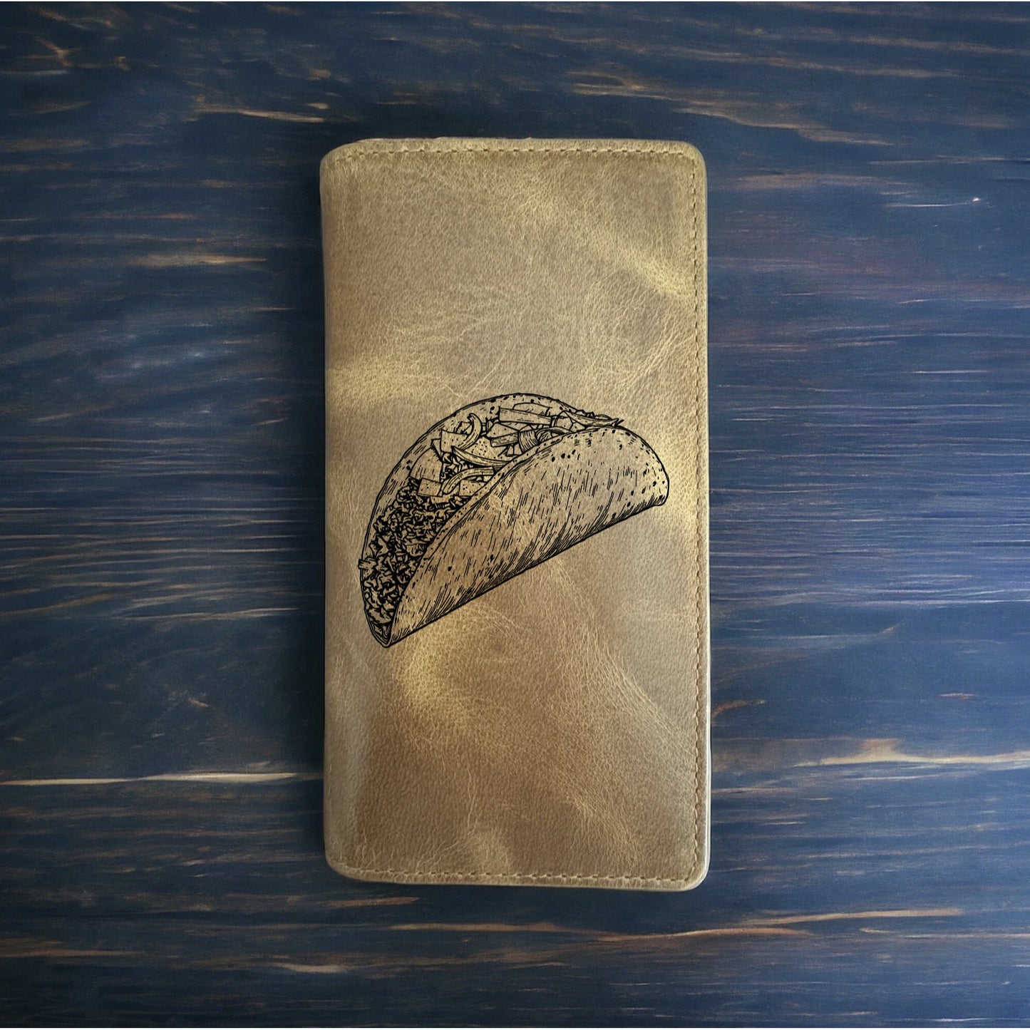 Taco Rodeo Wallet Cowboy Western Buffalo Leather Premium Food Funny Gift NEW